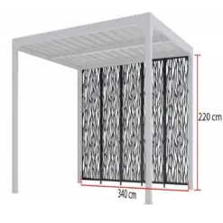 5 Panneaux Moucharabieh En Acier époxy Gris Pour Côté 3,60m De La Pergola Bioclimatique Alu 10,80m² Habrita -Jardin Soldes 5 panneaux moucharabieh en acier epoxy gris pour cote 360m de la pergola bioclimatique alu 1080m habrita 1