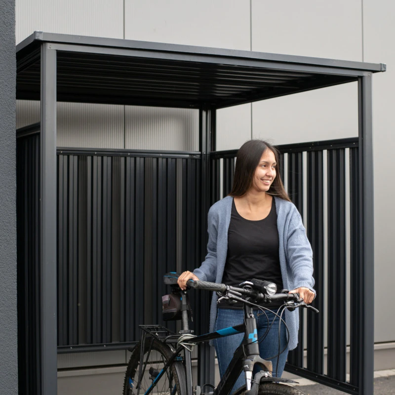 Abri à Vélos En Acier Thermolaqué Gris Anthracite 3,6m² Westmann 7 Abri à Vélos En Acier Thermolaqué Gris Anthracite 3,6m² Westmann – Image 5