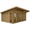 Abri Bois Massif 22m² MODERNE Traité Marron 40mm Gardy Shelter -Jardin Soldes abri bois massif 22m moderne traite marron 40mm gardy shelter