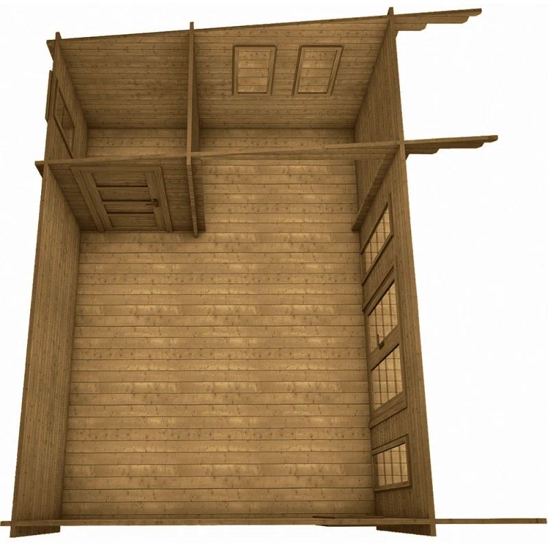 Abri Bois Massif 22m² MODERNE Traité Marron 40mm Gardy Shelter 8 Abri Bois Massif 22m² MODERNE Traité Marron 40mm Gardy Shelter – Image 6