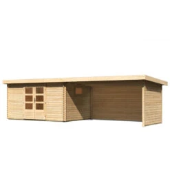 Abri De Jardin 11,49m² En Bois Massif 40mm Trittau 5 Avec Appentis 440cm, Paroi Arrière Et Latérale – Karibu -Jardin Soldes abri de jardin 1149m en bois massif 40mm trittau 5 avec appentis 440cm paroi arriere et laterale woodfeeling 2