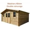Abri De Jardin 16m² PLUS En Bois 40mm Traité Teinté Marron Gardy Shelter