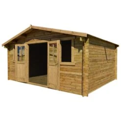 Abri De Jardin 16m² PLUS En Bois 40mm Traité Teinté Marron Gardy Shelter 12 Abri De Jardin 16m² PLUS En Bois 40mm Traité Teinté Marron Gardy Shelter -Jardin Soldes abri de jardin 16m plus en bois 40mm traite teinte marron gardy shelter 4
