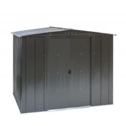 Abri De Jardin 4,58m² Toit Double Pente En Acier Galvanisé Noir Onyx Spacemaker -Jardin Soldes abri de jardin 458m toit double pente en acier galvanise noir onyx spacemaker 5