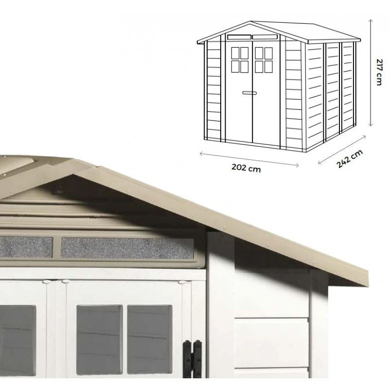 Abri De Jardin 6,03m² En PVC Avec Plancher Evo Tuscany 240 – Garofalo 8 Abri De Jardin 6,03m² En PVC Avec Plancher Evo Tuscany 240 – Garofalo – Image 6