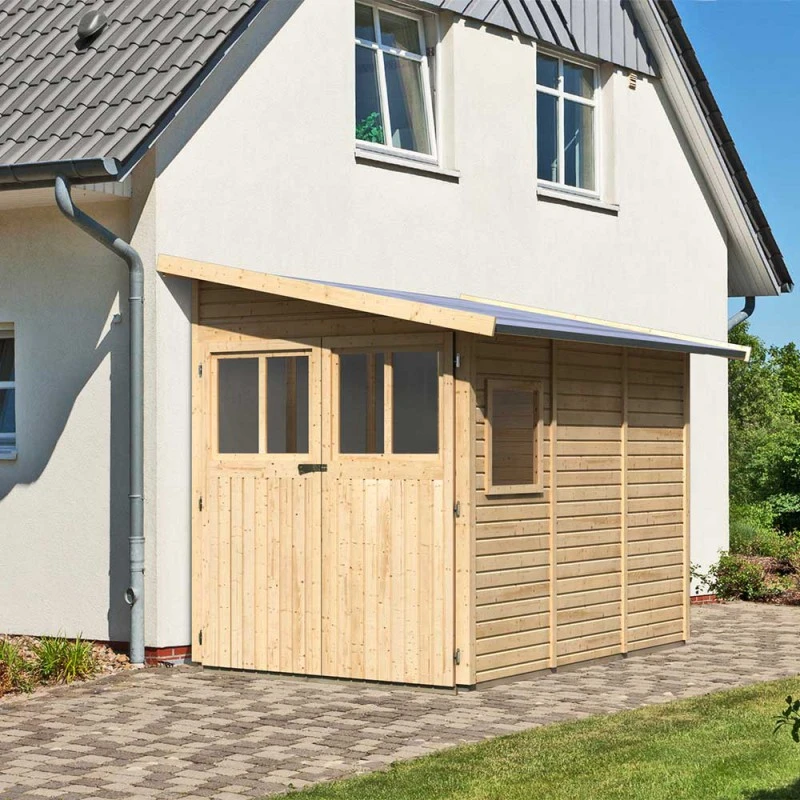 Abri De Jardin Adossé En Bois Certifié 4,85m² Juist 3 - Karibu 3 Abri De Jardin Adossé En Bois Certifié 4,85m² Juist 3 - Karibu