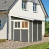 Abri De Jardin Adossé En Bois Gris Terre 4,18m² Bomlitz 2 - Karibu