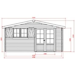 Abri De Jardin 19.98m² En Sapin Blanc FSC 40mm CHAMONIX IV + Shingles Rouges - SOLID -Jardin Soldes abri de jardin avec avancee 1998m en sapin blanc fsc 40mm chamonix iv 3