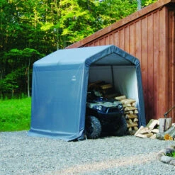 Abri De Jardin Démontable 5,76m² En Acier Et Polyéthylène Gris – Shelter Logic -Jardin Soldes abri de jardin demontable 576m en acier et polyethylene gris shelter logic 3