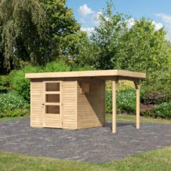 Abri De Jardin En Bois 4,62m² Freiburg 2 Avec Appentis De 1,50 M - Karibu