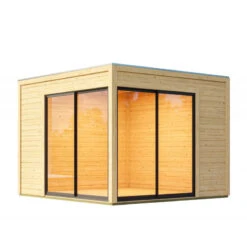 Abri De Jardin En Bois 9,49m² Avec Toit Plat - Dice 3 - Karibu -Jardin Soldes abri de jardin en bois 949m avec toit plat dice 3 karibu 2