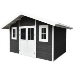 Abri De Jardin En Bois Composite 28mm Anthracite 10,71m² PREMIUM - Woodlife Garden