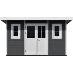 Abri De Jardin En Bois Composite 28mm Anthracite 12m² PREMIUM Toit Monopente - Woodlife Garden -Jardin Soldes abri de jardin en bois composite 28mm anthracite 12m premium toit monopente woodlife garden 3