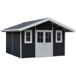 Abri De Jardin En Bois Composite 28mm Anthracite 14,75m² PREMIUM - Woodlife Garden -Jardin Soldes abri de jardin en bois composite 28mm anthracite 1475m premium woodlife garden 3