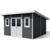 Abri De Jardin En Bois Composite 28mm Anthracite 14,90m² PREMIUM Toit Plat - Woodlife Garden