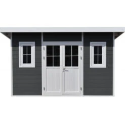 Abri De Jardin En Bois Composite 28mm Anthracite 14,90m² PREMIUM Toit Plat - Woodlife Garden -Jardin Soldes abri de jardin en bois composite 28mm anthracite 1490m premium toit plat woodlife garden 2