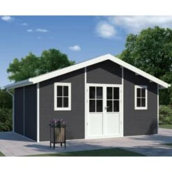 Abri De Jardin En Bois Composite 28mm Anthracite 19,22m² PREMIUM - Woodlife Garden