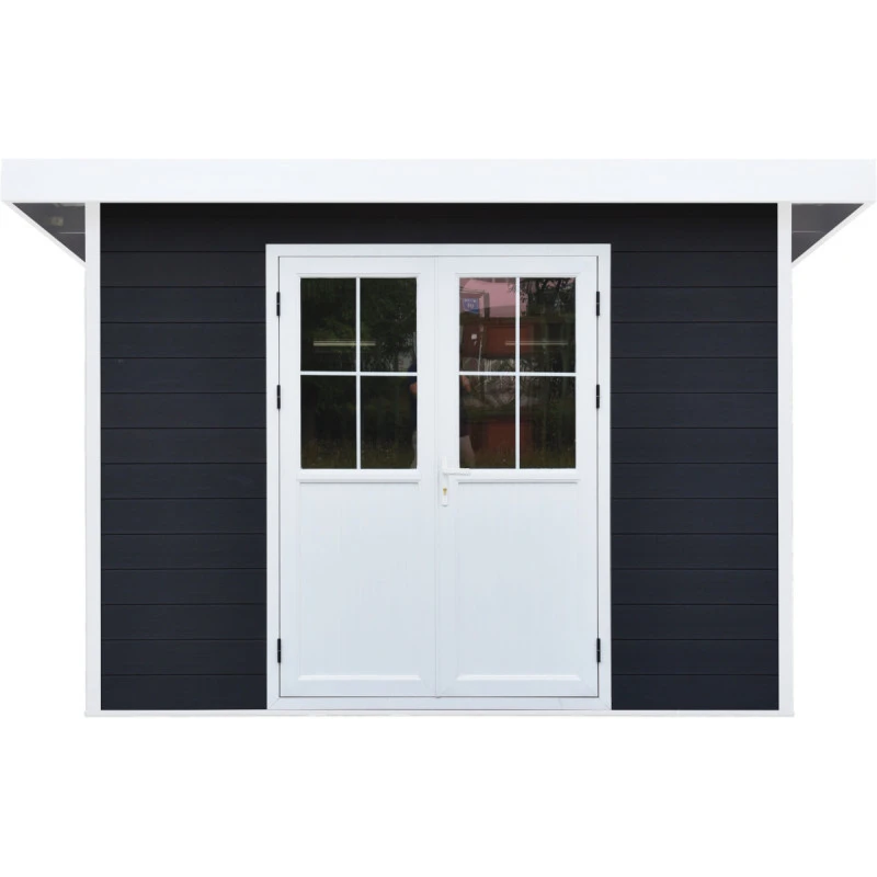 Abri De Jardin En Bois Composite 28mm Anthracite 4,41m² PREMIUM Toit Plat - Woodlife Garden 4 Abri De Jardin En Bois Composite 28mm Anthracite 4,41m² PREMIUM Toit Plat - Woodlife Garden – Image 2