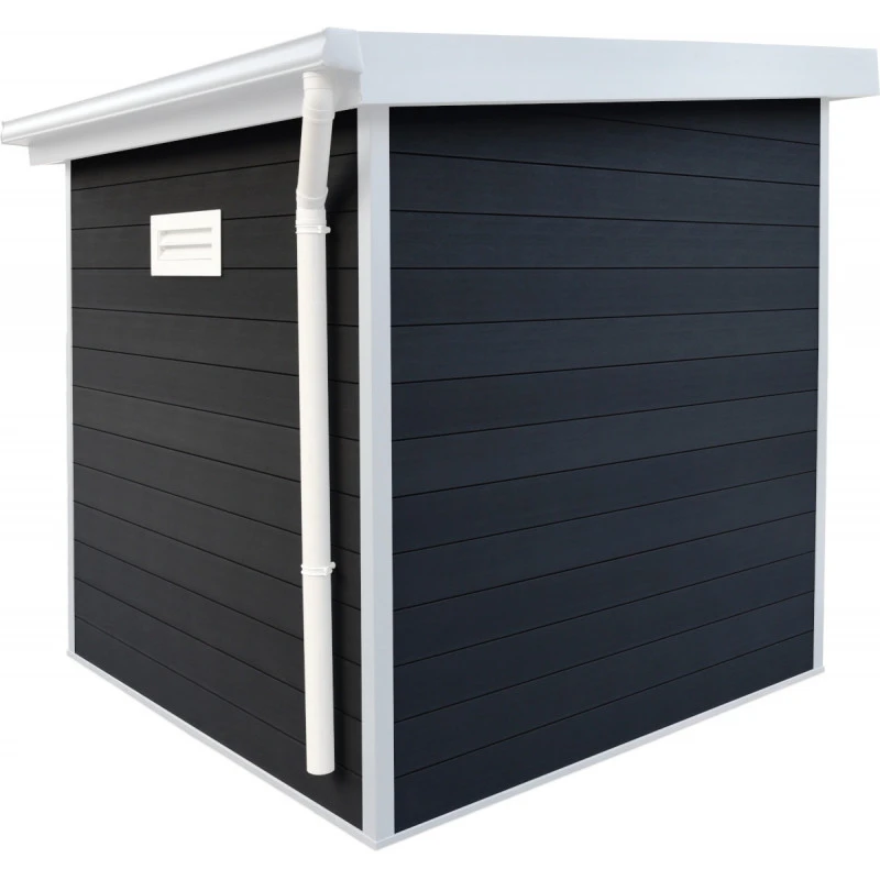 Abri De Jardin En Bois Composite 28mm Anthracite 4,41m² PREMIUM Toit Plat - Woodlife Garden 5 Abri De Jardin En Bois Composite 28mm Anthracite 4,41m² PREMIUM Toit Plat - Woodlife Garden – Image 3