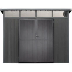 Abri De Jardin En Bois Composite 28mm Anthracite 6,69m² GORDON Skylight - Woodlife Garden