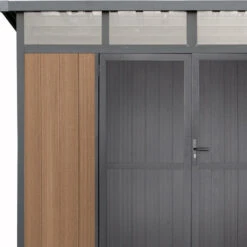 Abri De Jardin En Bois Composite 28mm Aspect Bois 6,69m² GORDON Skylight - Woodlife Garden -Jardin Soldes abri de jardin en bois composite 28mm aspect bois 669m gordon skylight woodlife garden 3