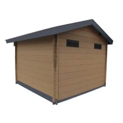 Abri De Jardin En Bois Composite 28mm Bois Vieilli 14,44m² Double Porte Alu Et Double Vitrage - WoodLife Garden -Jardin Soldes abri de jardin en bois composite 28mm bois vieilli 1444m double porte alu et double vitrage woodlife 4