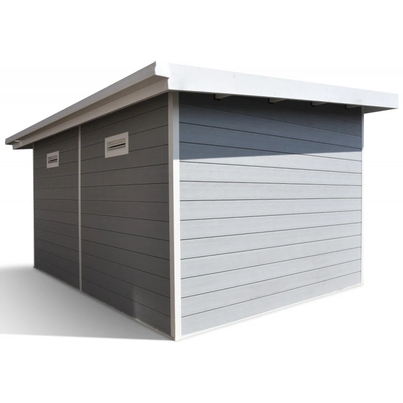 Abri De Jardin En Bois Composite 28mm Gris Clair 12m² PREMIUM Toit Plat - Woodlife Garden 4 Abri De Jardin En Bois Composite 28mm Gris Clair 12m² PREMIUM Toit Plat - Woodlife Garden – Image 2