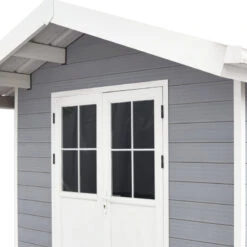 Abri De Jardin En Bois Composite 28mm Gris Clair 7,78m² PREMIUM - Woodlife Garden -Jardin Soldes abri de jardin en bois composite 28mm gris clair 778m premium woodlife garden 3
