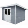 Abri De Jardin En Bois Composite 28mm Gris Clair 9m² PREMIUM Toit Plat - Woodlife Garden -Jardin Soldes abri de jardin en bois composite 28mm gris clair 9m premium toit plat woodlife garden