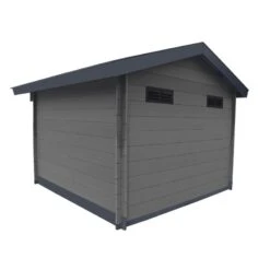 Abri De Jardin En Bois Composite 28mm Gris Foncé 14,44m² Double Porte Alu Et Double Vitrage - WoodLife Garden -Jardin Soldes abri de jardin en bois composite 28mm gris fonce 1444m double porte alu et double vitrage woodlife 3