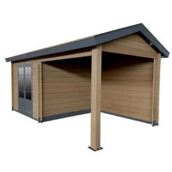Abri De Jardin En Bois Composite Bois Vieilli 9m² + 9m² Terrasse - Woodlife Garden -Jardin Soldes abri de jardin en bois composite bois vieilli 9m 9m terrasse woodlife 2