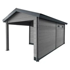 Abri De Jardin En Bois Composite Gris Foncé 9m² + 9m² Terrasse - Woodlife Garden -Jardin Soldes abri de jardin en bois composite gris fonce 9m 9m terrasse woodlife 4