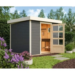 Abri De Jardin En Bois Gris Terre 5,25m² Freiburg 3 - Karibu