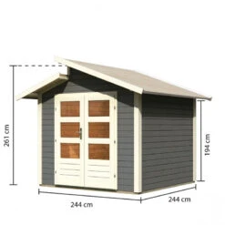 Abri De Jardin En Bois Gris Terre 5,95m² Avec Toit En Gradins - Grönelo - Karibu -Jardin Soldes abri de jardin en bois gris terre 595m avec toit en gradins gronelo karibu 2