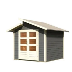 Abri De Jardin En Bois Gris Terre 5,95m² Avec Toit En Gradins - Grönelo - Karibu -Jardin Soldes abri de jardin en bois gris terre 595m avec toit en gradins gronelo karibu 3