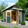 Abri De Jardin En Bois Gris Terre 9,24m² Avec Toit En Gradins - Grauburg 7 - Karibu -Jardin Soldes abri de jardin en bois gris terre 924m avec toit en gradins grauburg 7 karibu