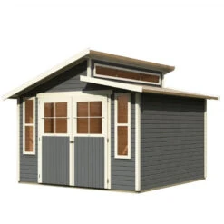 Abri De Jardin En Bois Gris Terre 9,24m² Avec Toit En Gradins - Grauburg 7 - Karibu -Jardin Soldes abri de jardin en bois gris terre 924m avec toit en gradins grauburg 7 karibu 4