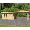 Abri De Jardin En Bois Massif 11,49m² Bastrup 8 Avec Appentis 400cm – Karibu -Jardin Soldes abri de jardin en bois massif 1149m bastrup 8 avec appentis 400cm woodfeeling