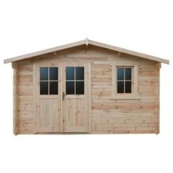 Abri De Jardin En Bois Massif 12m² PLUS - Madriers 28mm Gardy Shelter -Jardin Soldes abri de jardin en bois massif 12m plus madriers 28mm gardy shelter 2