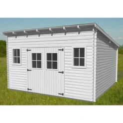 Abri De Jardin En Bois Massif 17,33m² Monopente – Madriers 28mm – Habrita -Jardin Soldes abri de jardin en bois massif 1733m monopente madriers 28mm habrita 2