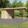 Abri De Jardin En Bois Massif 4,62m² Schwandorf 3 Avec Appentis 280cm – Karibu -Jardin Soldes abri de jardin en bois massif 462m schwandorf 3 avec appentis 280cm woodfeeling