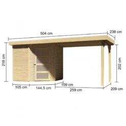 Abri De Jardin En Bois Massif 4,62m² Schwandorf 3 Avec Appentis 280cm – Karibu -Jardin Soldes abri de jardin en bois massif 462m schwandorf 3 avec appentis 280cm woodfeeling 2