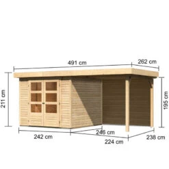 Abri De Jardin En Bois Massif 5,95m² Askola 3,5 Avec Appentis 240cm Et Paroi Arrière – Karibu 9 Abri De Jardin En Bois Massif 5,95m² Askola 3,5 Avec Appentis 240cm Et Paroi Arrière – Karibu -Jardin Soldes abri de jardin en bois massif 595m askola 35 avec appentis 240cm et paroi arriere woodfeeling 1