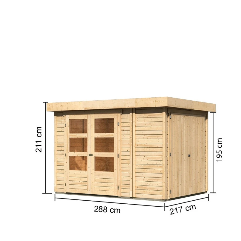 Abri De Jardin En Bois Massif 6,25m² Retola 2 Avec Armoire Intégrée – Karibu 4 Abri De Jardin En Bois Massif 6,25m² Retola 2 Avec Armoire Intégrée – Karibu – Image 2