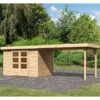 Abri De Jardin En Bois Massif 6,55m² Askola 4 Avec Appentis 280cm – Karibu 1 Abri De Jardin En Bois Massif 6,55m² Askola 4 Avec Appentis 280cm – Karibu -Jardin Soldes abri de jardin en bois massif 655m askola 4 avec appentis 280cm woodfeeling