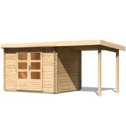 Abri De Jardin En Bois Massif 7,04m² Bastrup 3 Avec Appentis 200cm – Karibu -Jardin Soldes abri de jardin en bois massif 704m bastrup 3 avec appentis 200cm woodfeeling 2