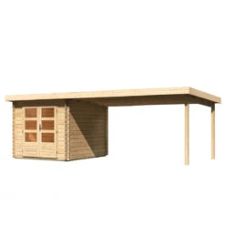 Abri De Jardin En Bois Massif 7,04m² Bastrup 4 Avec Appentis 400cm – Karibu -Jardin Soldes abri de jardin en bois massif 704m bastrup 4 avec appentis 400cm woodfeeling 2