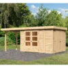 Abri De Jardin En Bois Massif 7,85m² Retola 4 Avec Armoire Intégrée Et Appentis 240cm – Karibu 1 Abri De Jardin En Bois Massif 7,85m² Retola 4 Avec Armoire Intégrée Et Appentis 240cm – Karibu -Jardin Soldes abri de jardin en bois massif 785m retola 4 avec armoire integree et appentis 240cm woodfeeling