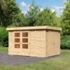 Abri De Jardin En Bois Massif 7,85m² Retola 4 Avec Armoire Intégrée – Karibu 2 Abri De Jardin En Bois Massif 7,85m² Retola 4 Avec Armoire Intégrée – Karibu -Jardin Soldes abri de jardin en bois massif 785m retola 4 avec armoire integree woodfeeling