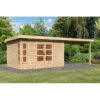 Abri De Jardin En Bois Massif 8,88m² Kastorf 7 Avec Appentis 320cm – Karibu -Jardin Soldes abri de jardin en bois massif 888m kastorf 7 avec appentis 320cm karibu